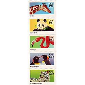  US Postal Stamps, 1992, Animals, S# 2709a, Pane of 5, Pane 