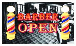 bb044 Barber OPEN Pole Banner Shop Sign  