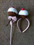 Pink 2T Fairy Cupcake Costume w/ Headband & Wand  