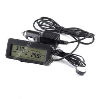 LCD Digital Inside Outside 12/24V Auto Car Thermometer Temperature 