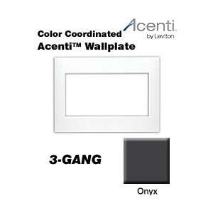  Leviton ACWP3 E Acenti 3 Gang Wallplate   Onyx Camera 