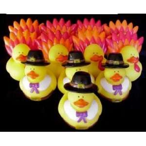    One Dozen (12) Thanksgiving Rubber Duck Party Favors Toys & Games