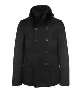 Raynes Pea Coat, Men, Outerwear, AllSaints Spitalfields