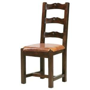    Tuscan Dining Chair in Walnut Leather Black Furniture & Decor