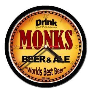  MONKS beer and ale cerveza wall clock 