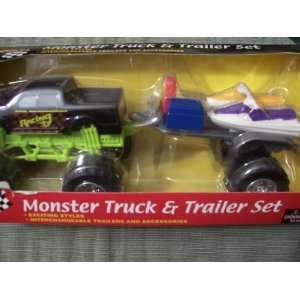   Trailer Set (Black Racing Truck with Yellow & Purple Personal Water