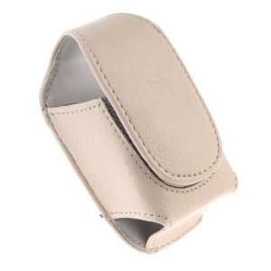   French Vanilla Leather Pouch with Magnetic Flap for Small Flip Phones