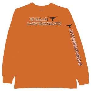  Texas Longhorns Burnt Orange Outline Mascot Long Sleeve T 