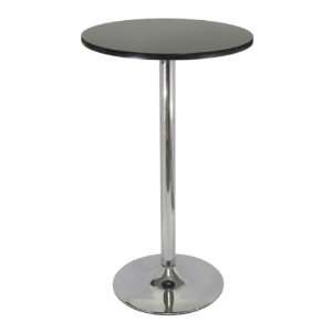 Furniture By Winsome Spectrum Pub Table 24 Round Black with Chrome 