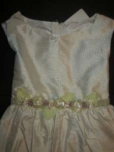 NWT Biscotti 100% Silk First Communion Dress Flower Girl Cream Dress 6 