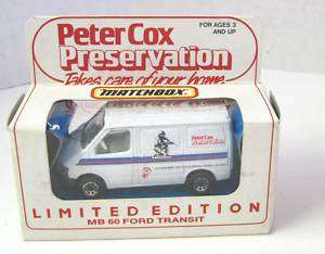 SEALED MATCHBOX PETER COX PRESERVATION VAN 1989  