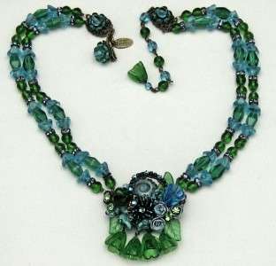 EXQUISITE Vintage Signed MIRIAM HASKELL Double Strand Glass Beaded 