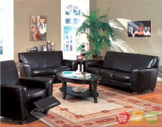 Havana Dark Brown Leather Sofa & Love Seat Couch Set  