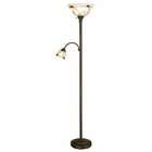 Lighting 100W Incandescent Torchiere Floor Lamp with Side Reading Lamp 