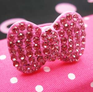 Bling Pink XL Bow Hello Kitty Ring Adjustable Size NEW  