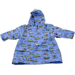 Pluie Pluie Boys Outerwear Blue Truck Unlined Raincoat 6/6X at  