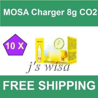 10 X MOSA SELTZER SODA CHARGER 8G 8 GRAM PURE CO2  
