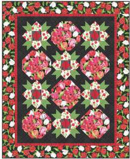 For your consideration is a quilt kit using fabrics from the Tulips 