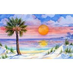  Sunset Palm Wall Mural