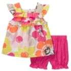 Carter’s® Carters Baby Girls Top and Short Set Floral Pink Lime