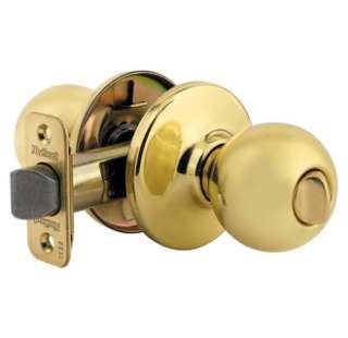 Kwikset 300P 3 Polished Brass Security Series Polo Privacy Door Knob 