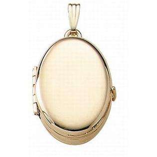 14k Yellow Gold H2o Oval Locket, Solid 14k Yellow Gold, 5/8 x 3/4 in 