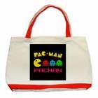   Collectibles Classic Tote Bag Red of Vintage Pacman Graphic (Pac Man
