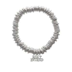 Silver Best Friend Silver Tone Plated Charm Links Bracelet [Jewelry]