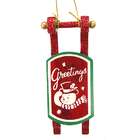 Kurt Adler Greetings Retro Sled Glitter Christmas Ornament 4