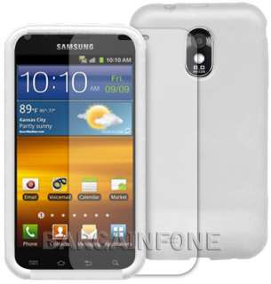 SAMSUNG GALAXY S II EPIC TOUCH WHITE SOFT SILICONE CASE+CLEAR SCREEN 