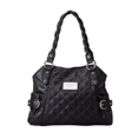 Relic Womens Quilted/Smooth Tote Wrap Around Buckles Black