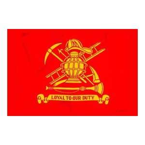  3 x 5 Firefighters Flag Nyl Glo   Annin Flags Patio 