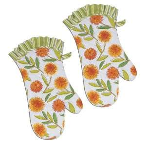 Kay Dee Designs Oven Mitts, Yellow Floral, Set of 2