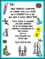 Science Scientist Birthday Party Invitations Custom  