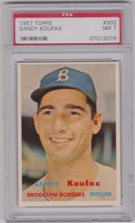 1957 Topps Sandy Koufax #302 PSA 7   Brooklyn Dodgers  