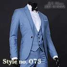   Sknny Wedding Suits Skyblue One Button Top Dress suit Tuxedo US40R