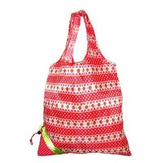 Reusable Shopping Tote Bag   Folded into a Strawberry   Green Reusable 