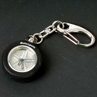 SILVERPLATED RUBBER TIRE CLOCK KEY CHAIN RING FAVOR  