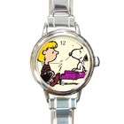   Italian Charm Watch of Charlie Brown Sleeping with Snoopy Pop Art