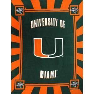  Collegiate Fleece Panel Miami Hurricanes Fabric By The 