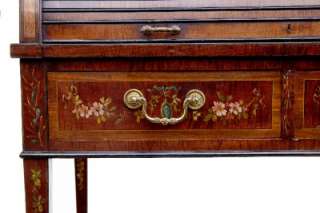 19TH CENTURY ANTIQUE DECORATED CYLINDER ROLL DESK  