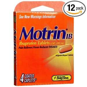 Lil Drugstore Products Motrin IB (Ibuprofen) Coated Caplets, 4 Count 