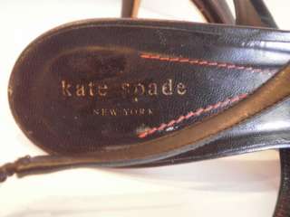 Auth KATE SPADE Slingbacks Heels Pumps Black Leather 8.  