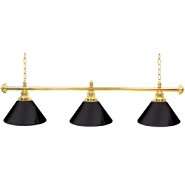   Premium 60 Inch 3 Shade Billiard Lamp Black and Gold 