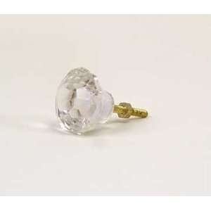  Clear Faceted Glass Drawer Knob Pulls 1.25