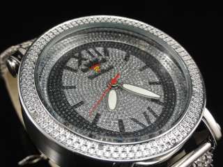 Black & White Techno Royale Real Genuine Diamond Watch  