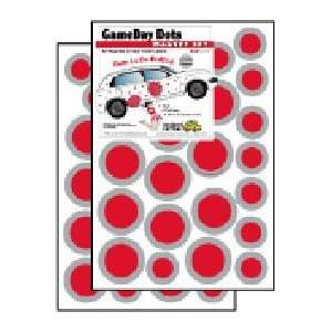  Game Day Dot Magnets   Red & Gray 