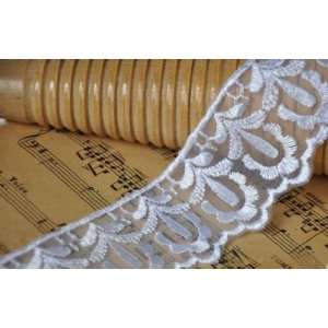   White Organza Lace Material Embroidery for Projects