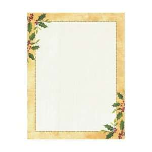 Holiday Stationery Falling Holly 8 1/2x11 100/pkg Office 