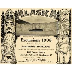   Spokane Dunann Totem Pole Ship   Original Print Ad